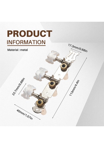 Bir Çift Gitar Ayarlama Mandalları Makine Tunerleri Beyaz Makine Kafası Klasik Gitar Gitar Parça Aksesuarları (Yurt Dışından) fırsatları