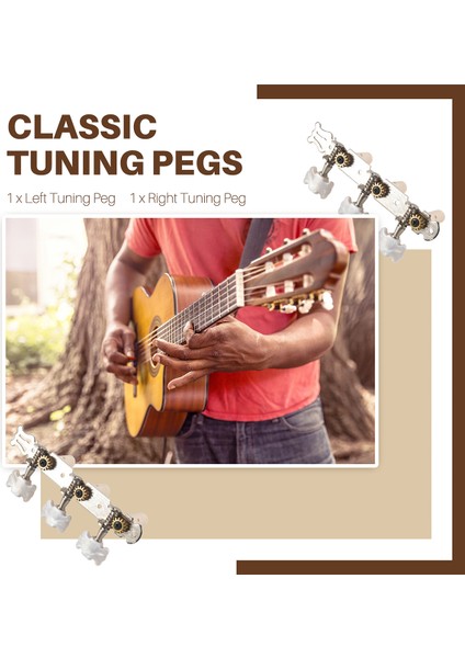 Bir Çift Gitar Ayarlama Mandalları Makine Tunerleri Beyaz Makine Kafası Klasik Gitar Gitar Parça Aksesuarları (Yurt Dışından) indirimleri