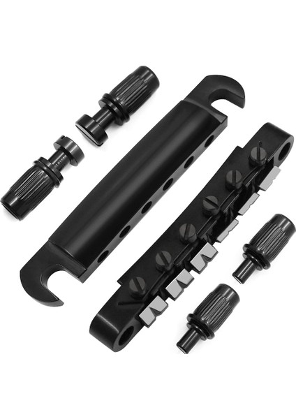 Abr-1 Köprü Tarzı Les Paul Lp Elektro Gitar Değiştirme, Siyah Için Ayarlanan Saplamalı Tune-O-Matic Köprüsü ve Kuyruk Yayını (Yurt Dışından)