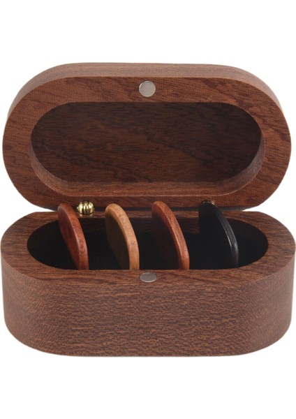 4 Ahşap Seçim, Doğal Hatıra Ahşap Gitar Seçim Ekran Çantası, Mini Gitar Saklama Kutusu ile Gitar Toplama Tutucu Seti (Yurt Dışından)