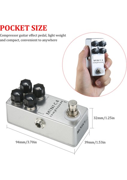 Mosky Audio Mini C4 Kompresör Gitar Etkisi Pedalı Gerçek Baypas Gitar Efektleri (Yurt Dışından) fırsatları