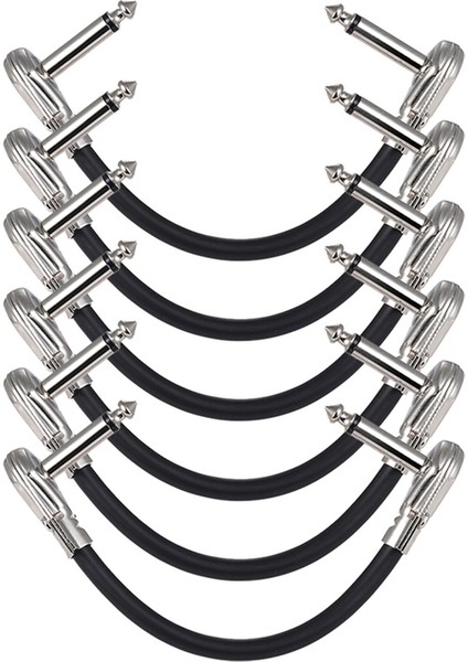 6 Paket 12 Inç Gitar Yama Kabloları, Akustik Enstrüman Gitar Kabloları, Ördek Kafası Efekt Kabloları (Yurt Dışından)