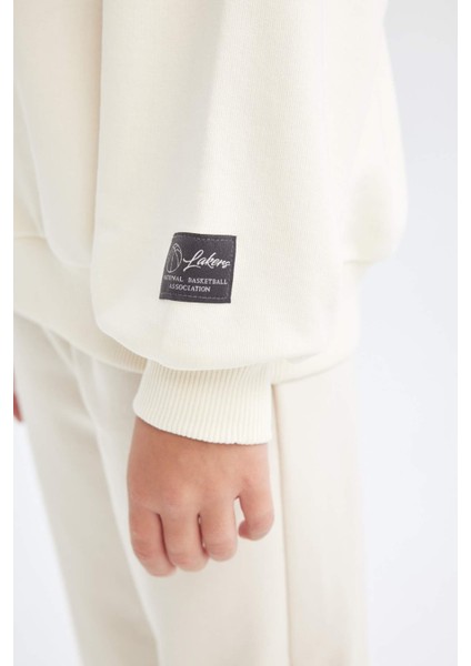 Kız Çocuk NBA Los Angeles Lakers Oversize Geniş Kalıp Bisiklet Yaka Sweatshirt C9506A824AU