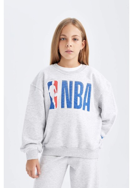 Kız Çocuk NBA Wordmark Oversize Geniş Kalıp Bisiklet Yaka Sweatshirt C9507A824AU