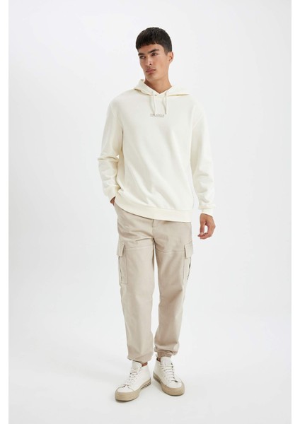 Relax Fit Kapüşonlu Baskılı Sweatshirt Y9652AZ24AU