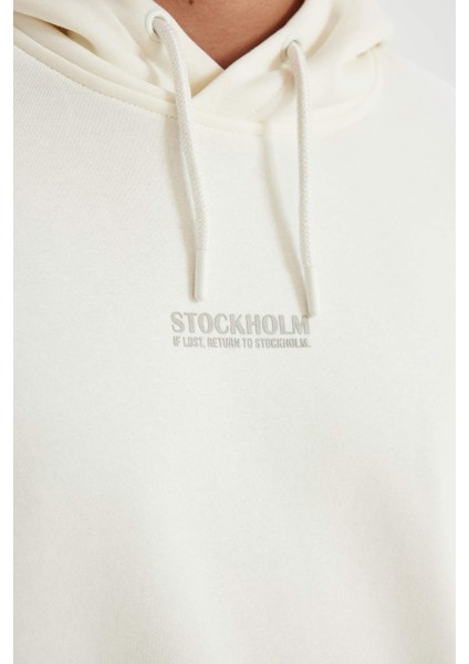 Relax Fit Kapüşonlu Baskılı Sweatshirt Y9652AZ24AU