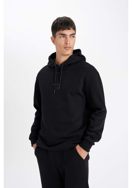 Relax Fit Kapüşonlu Baskılı Sweatshirt Y9652AZ24AU