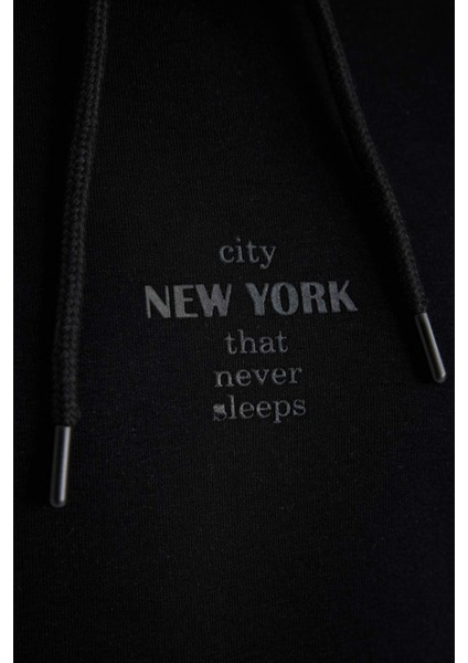 Relax Fit Kapüşonlu Baskılı Sweatshirt Y9652AZ24AU