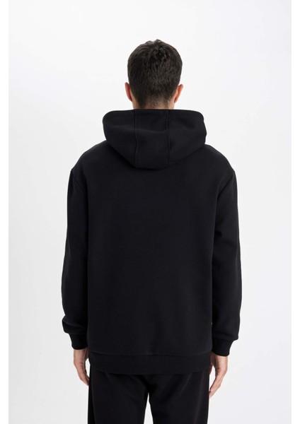 Relax Fit Kapüşonlu Baskılı Sweatshirt Y9652AZ24AU