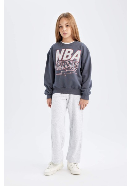 Kız Çocuk NBA Wordmark Oversize Geniş Kalıp Bisiklet Yaka Sweatshirt C9508A824AU