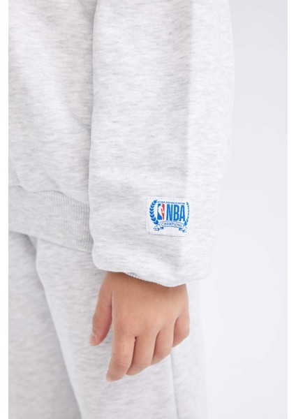 Kız Çocuk NBA Wordmark Oversize Geniş Kalıp Bisiklet Yaka Sweatshirt C9507A824AU