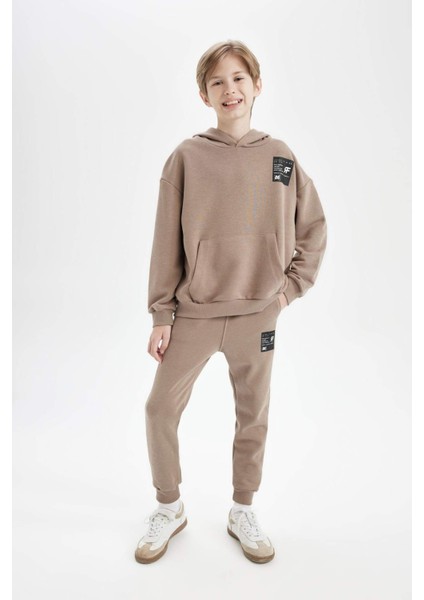 Erkek Çocuk Dokuma Etiketli Beli Paçası Lastikli Cepli Okul Jogger Eşofman Altı D1648A824AU