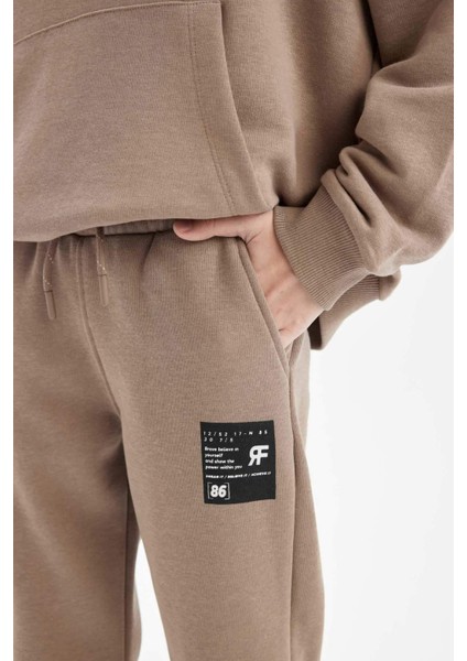 Erkek Çocuk Dokuma Etiketli Beli Paçası Lastikli Cepli Okul Jogger Eşofman Altı D1648A824AU