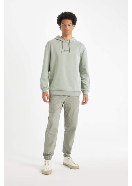Relax Fit Kapüşonlu Baskılı Sweatshirt Y9652AZ24AU