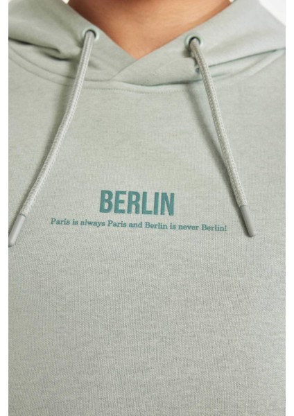 Relax Fit Kapüşonlu Baskılı Sweatshirt Y9652AZ24AU