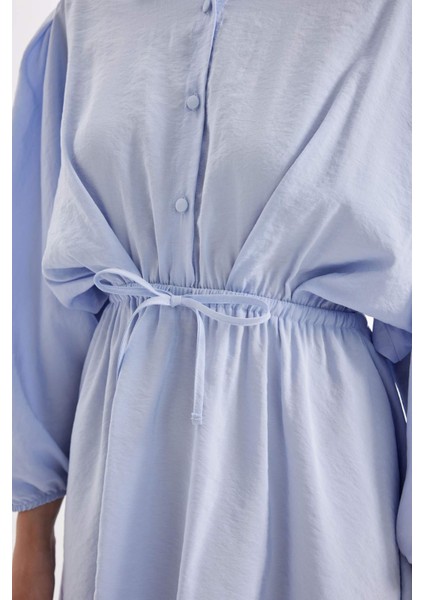 Gömlek Yaka Modal Uzun Kollu Mini Elbise D2890AX24SM