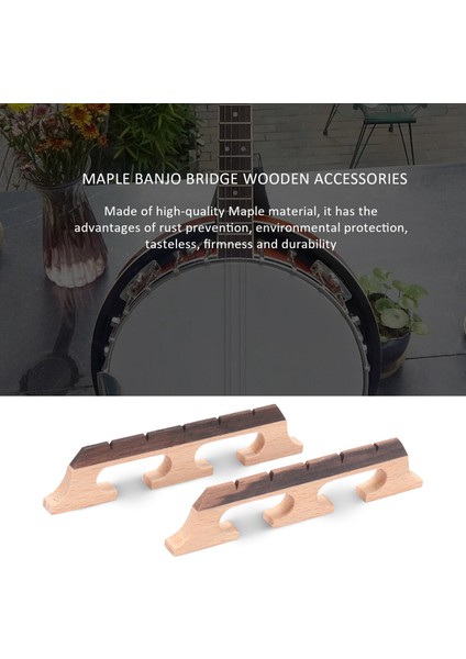 2pcs Banjo Bridge 5-String Maple Banjo Köprüsü Ahşap Aksesuarlar (Yurt Dışından) fiyatları