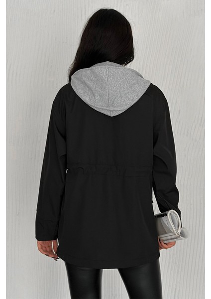 Kadın Kapüşonlu Kuşaklı Çıtçıt & Fermuar Detaylı Trenç Ceket – Fonksiyonel & Şehirli Stil modelleri