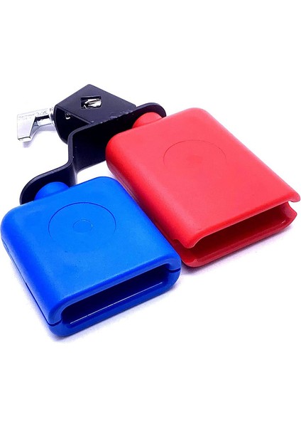 Reçel Blok Müzikal Perküsyon Enstrümanı Latin Davul Enstrümanı Perküsyon Müzikal (Kırmızı-Mavi) Için Çift Monte Çan (Yurt Dışından) modelleri