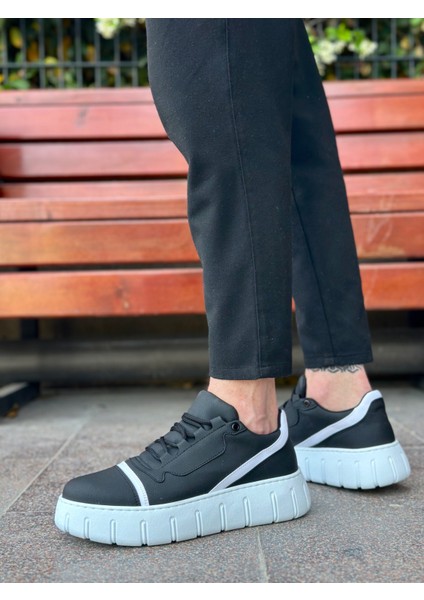 ET0666 Siyah Beyaz Yüksek Taban Erkek Günlük Ayakkabı fiyatları
