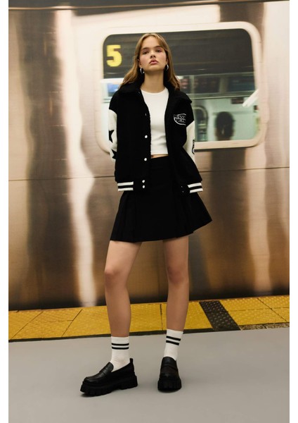 Coool Yüksek Bel Pamuk Astarlı Mini Etek C7581AX24AU