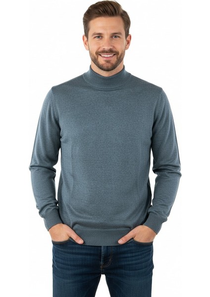 Erkek Kazak Balıkçı Yaka Yün Tarzı Dokuma Klasik Model Tam Kalıp modelleri