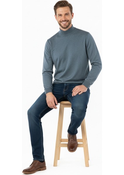 Erkek Kazak Balıkçı Yaka Yün Tarzı Dokuma Klasik Model Tam Kalıp indirimleri