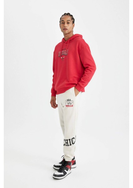 Fit Kalın Jogger Eşofman Altı NBA Chicago Bulls Standart Fit Cepli Düz Paça C9275AX24AU