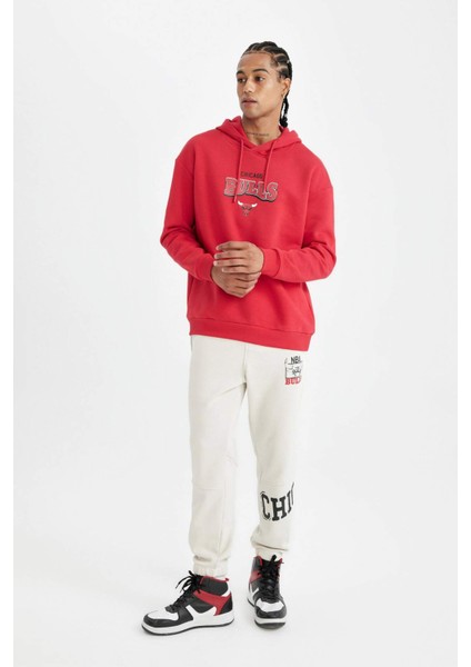 Fit Kalın Jogger Eşofman Altı NBA Chicago Bulls Standart Fit Cepli Düz Paça C9275AX24AU