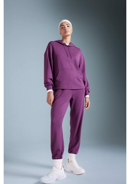 Fit Sporcu Jogger Eşofman Altı Standart Fit Modal Çift Cepli Basic Düz B1794AX24AU