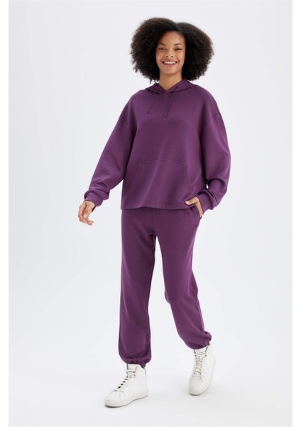 Fit Sporcu Jogger Eşofman Altı Standart Fit Modal Çift Cepli Basic Düz B1794AX24AU