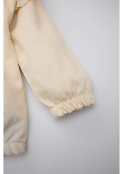 Kız Bebek 2'li Takım Kalp Desenli Sweatshirt Beli Lastikli İspanyol Paça Tayt D2860A524AU