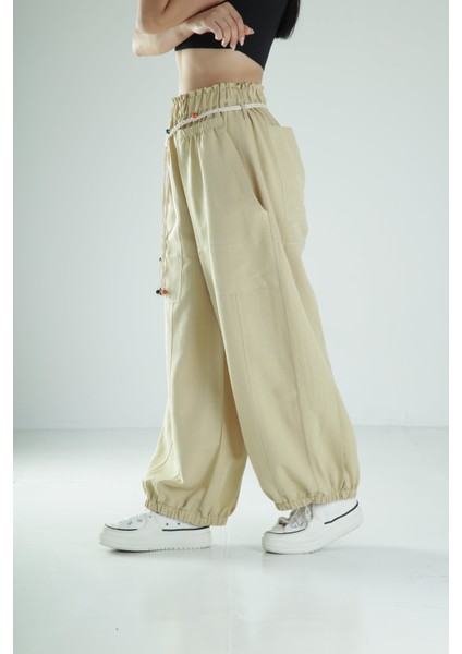 Tasarım Keten Açık Yeşil Baggy Pantolon fiyatları