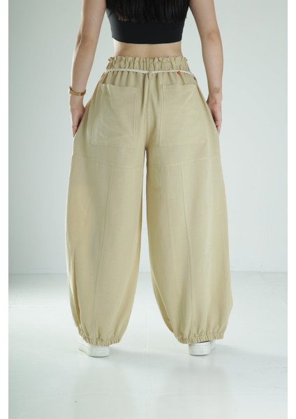 Tasarım Keten Açık Yeşil Baggy Pantolon fırsatları