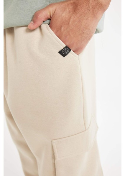 Regular Fit Jogger Eşofman Altı Kargo Cepli Basic Düz Beli Bağcıklı Lastikli Paça Y5533AZ24AU