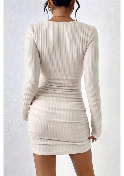 Uzun Kollu Özel Kumaş Mini Elbise fiyatları