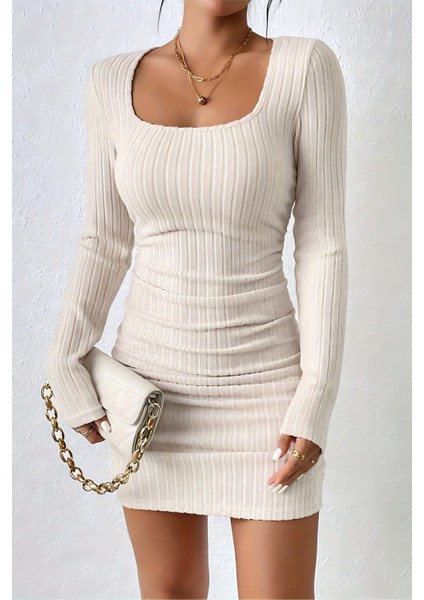 Uzun Kollu Özel Kumaş Mini Elbise fırsatları