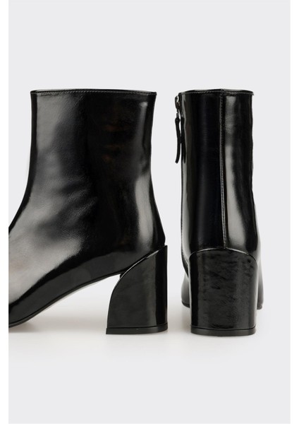 Siyah Deri Kadın Klasik Bot fırsatları