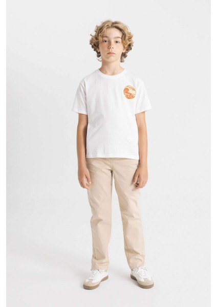 Erkek Çocuk Bisiklet Yaka Baskılı Kısa Kollu Tişört D2418A824HS