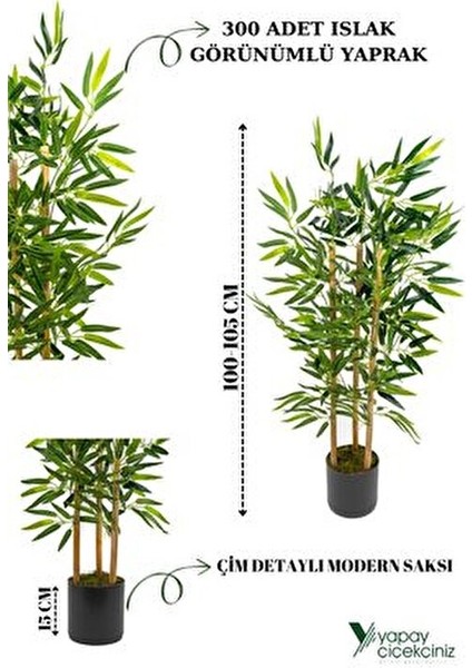 Yapay Çiçek 100 cm Bambu Ağacı Doğal Yosun Kaplı Saksıda Uzun Süreli Dekorasyon fırsatları