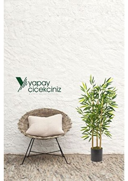Yapay Çiçek 100 cm Bambu Ağacı Doğal Yosun Kaplı Saksıda Uzun Süreli Dekorasyon indirimleri