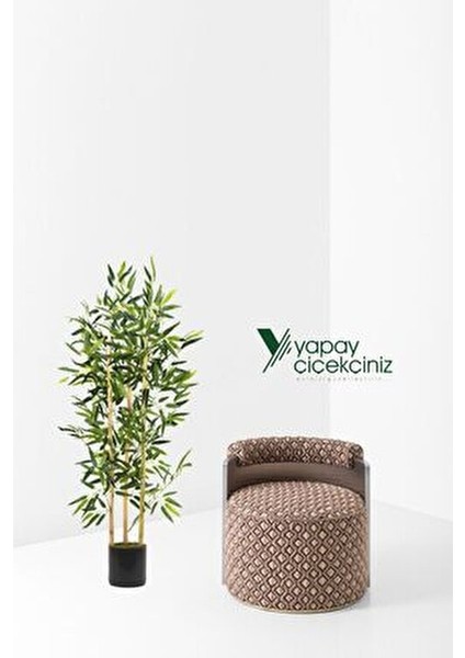 Yapay Çiçek 100 cm Bambu Ağacı Doğal Yosun Kaplı Saksıda Uzun Süreli Dekorasyon
