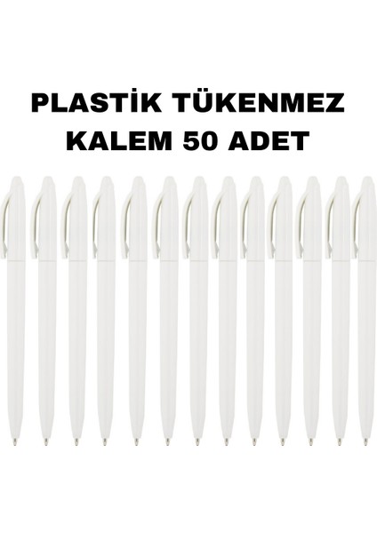 Plastik Tükenmez Kalem 50 Adet Tükenmez Kalem Mavi Renk Yazmaktadır Çevirmeli fırsatları