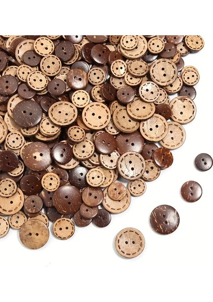 20'li Paket 20 Mm (2 CM) Ahşap Cocanat Cocanout Kokonat Hindistan Cevizi Düğme