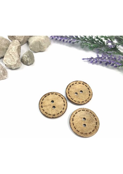 20'li Paket 20 Mm (2 CM) Ahşap Cocanat Cocanout Kokonat Hindistan Cevizi Düğme fırsatları