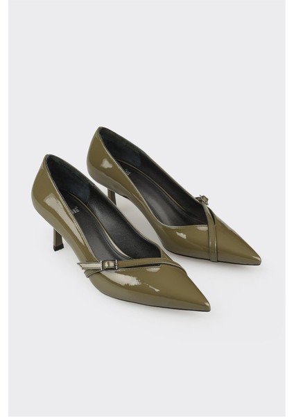 Yeşil Kadın Orta Topuk Ayakkabı fiyatları