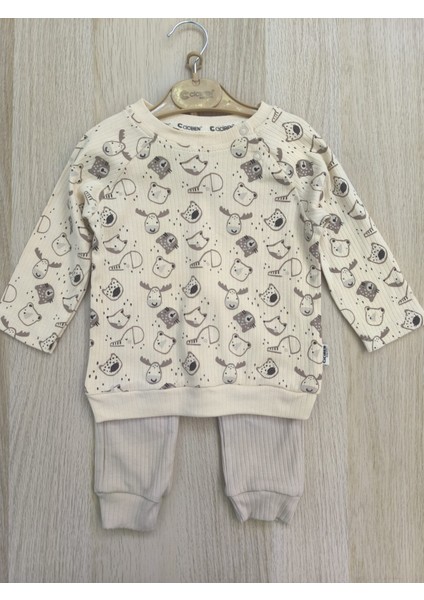 Unisex Alt Üst Kedili Bebek Takımı modelleri