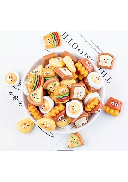 12 Adet Mini Burger & Patates Kızartması Süsleri - Sevimli Yemek Temalı, Anahtarlık ve Telefon Kılıf Dekorasyonu ,buzdolabı Mıknatısları fırsatları