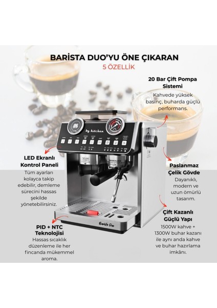 Barista Duo Ev&Ofis Tipi Espresso Makinesi modelleri