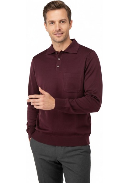 Erkek Kışlık Düz Renk Rahat Kesim Cepli Gömlek Yaka Ince Yün Kazak fiyatları